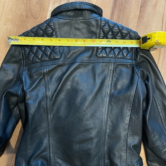 All Saints Black Leather Jacket, size 6 - Picture 4 of 8
